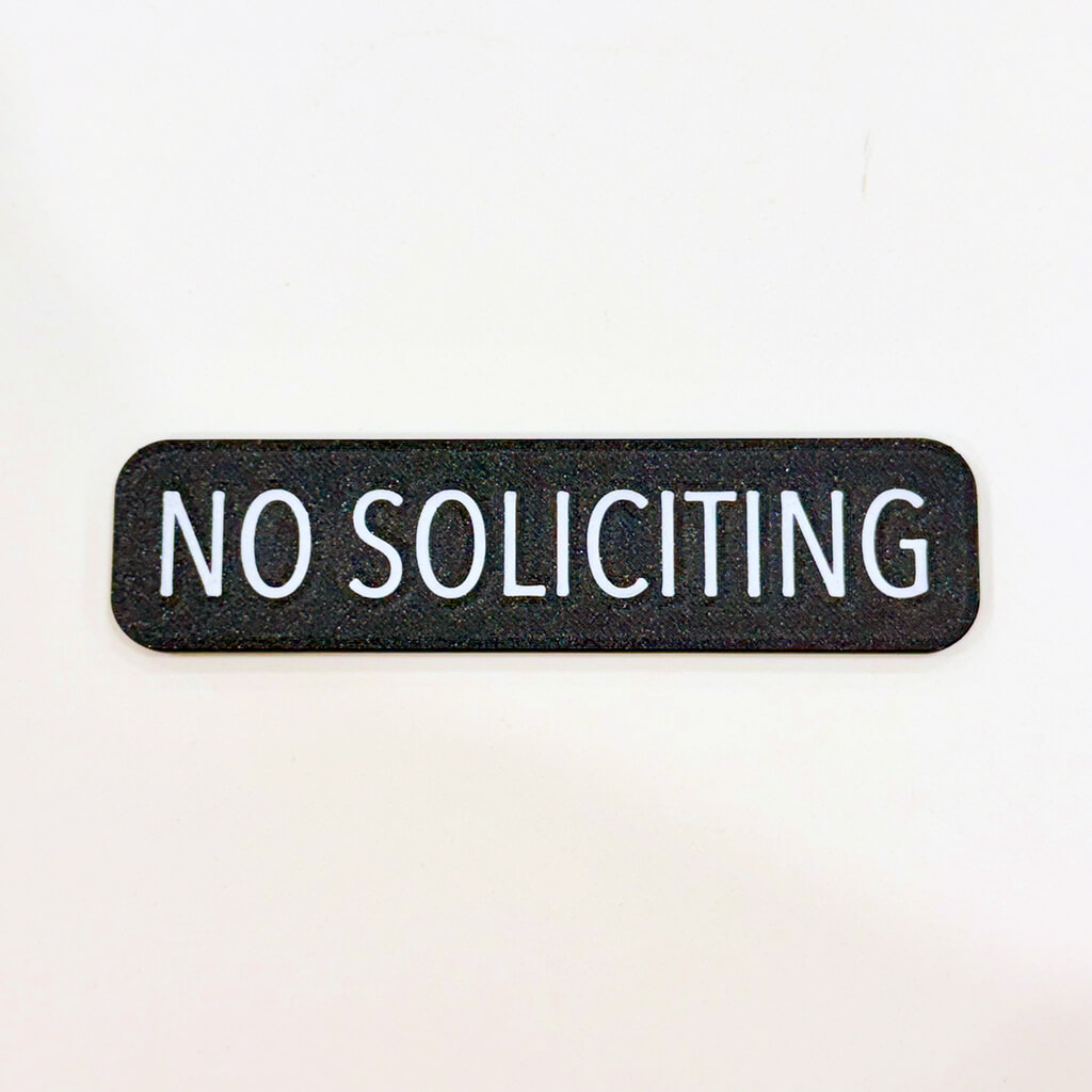 No Soliciting Sign (Mounting Tape)